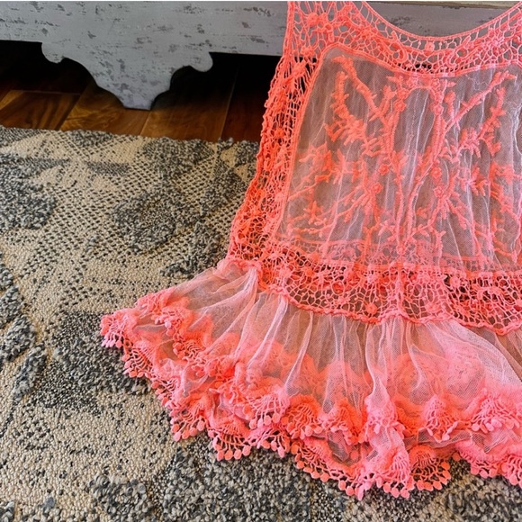 Bohemian Crochet Lace Racerback Tank Top Cover up - Picture 2 of 6